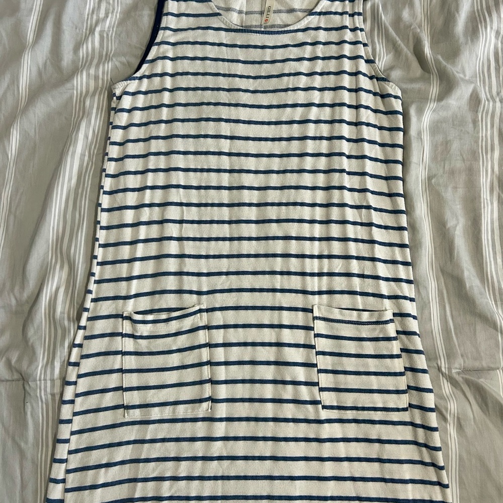 Gilli Navy and White Striped Maxi Dress